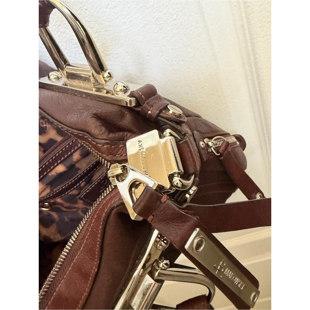 Gorgeous B. Makowsky shoulder bag chocolate brown leather - Picture 7 of 16